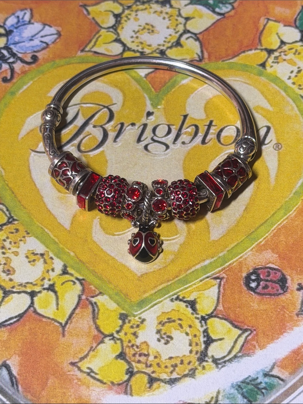 🆕🐞BRIGHTON Silver Charms Bangle Bracelet! Great gift idea ❤️